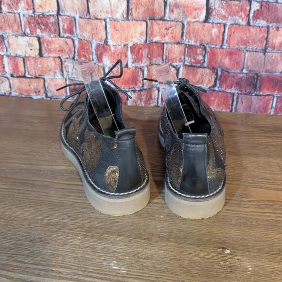 Miista Eloise Gold/Black Sequin Brogue Oxfords Size 40 - Picture 4 of 7